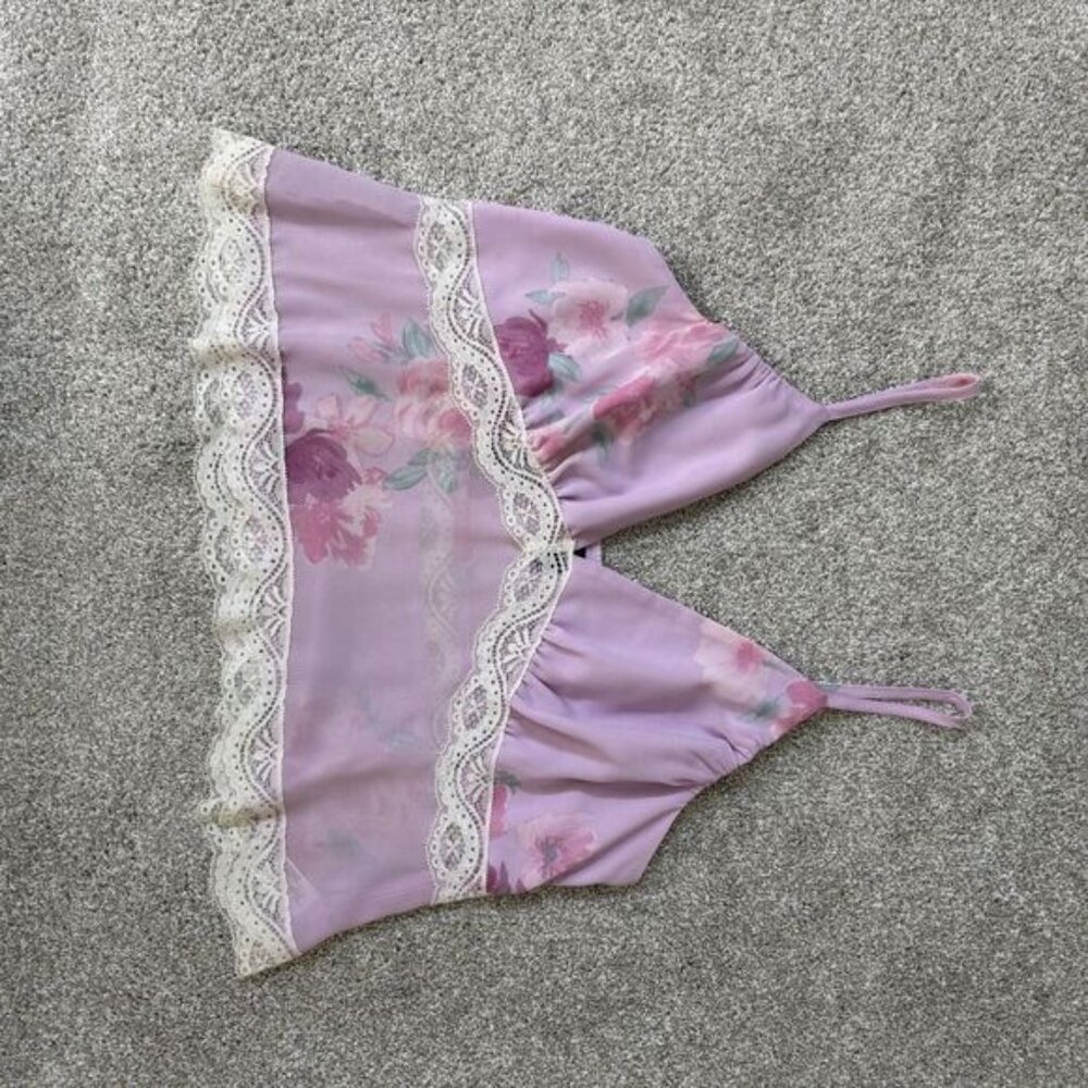 Wild Fable Tank Top Womens 2XL Floral Lace Sheer Camisole Lingerie Adjustable